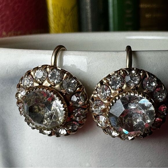 Vintage Vargas Rhinestone Screw Back Earrings vintage rhinestone earring regency - Picture 4 of 14